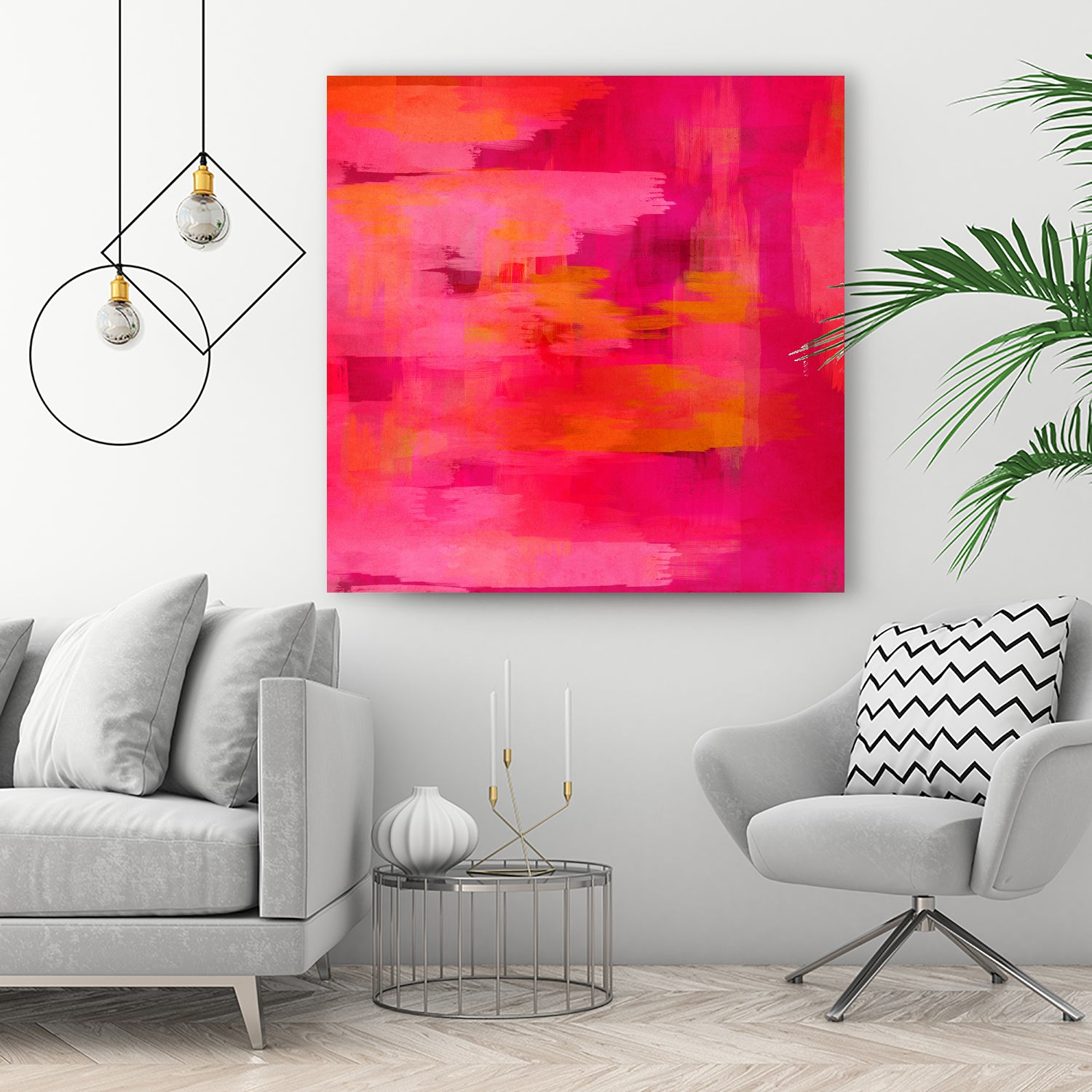 Abstract brushstrokes in pastel pinks and oranges by Mar Cantón on GIANT ART - white digital painting