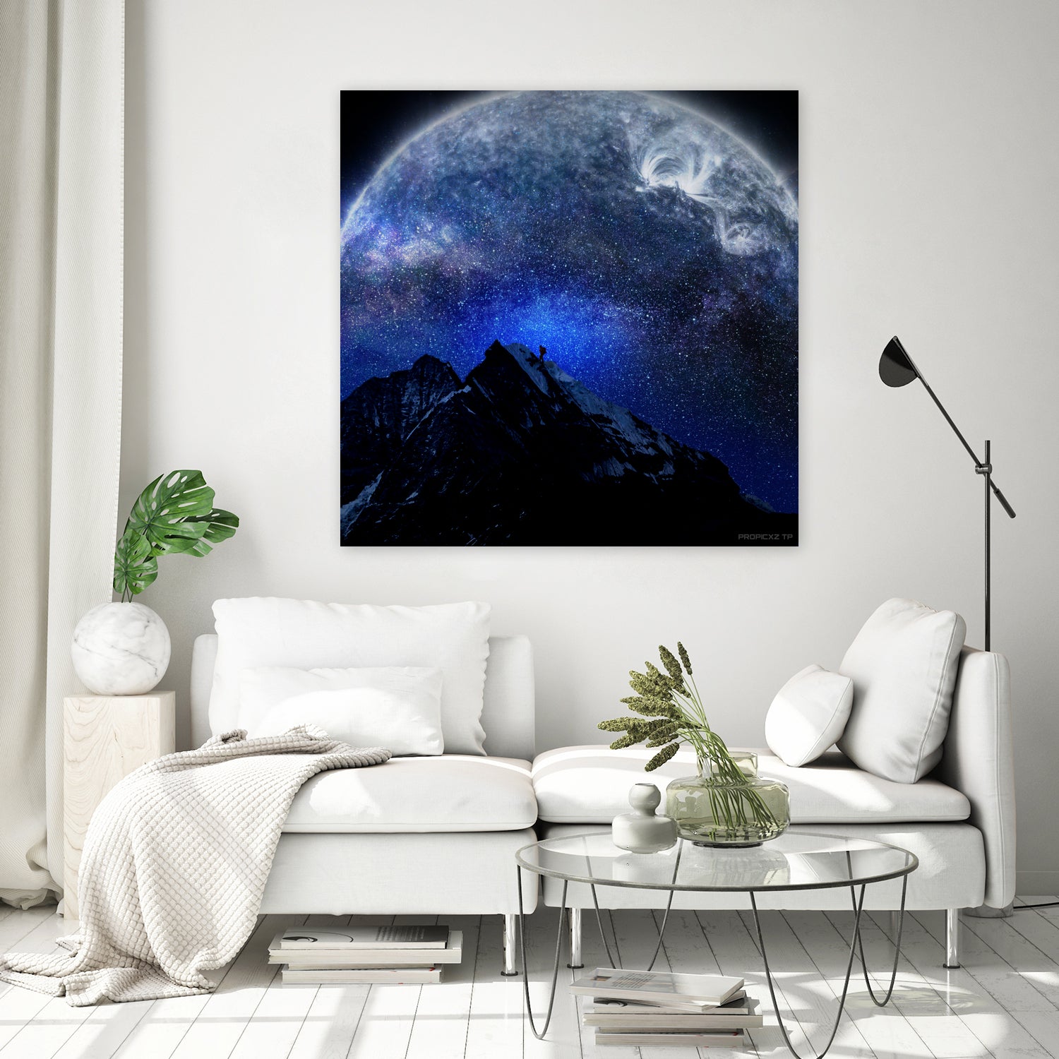 Man Hiking Night Sky A Visual Art by Rushikesh Jadhav on GIANT ART - blue digital drawing
