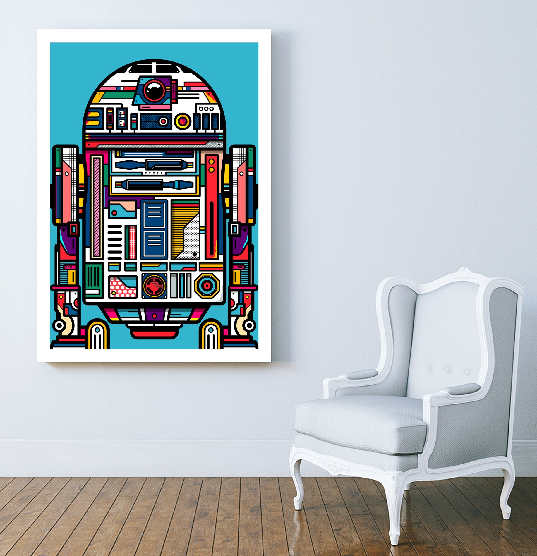 R2-D2 by Marco Schiavon on GIANT ART - blue digital drawing