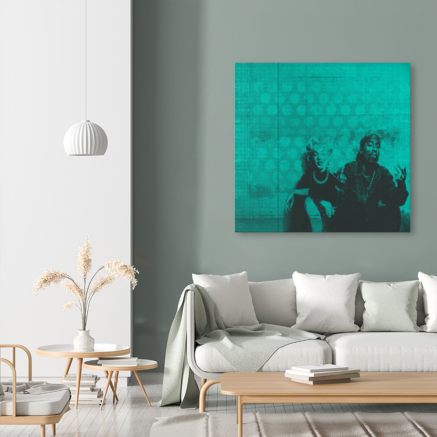 Marilyn y Tupac by Meredith Watson on GIANT ART - green photo manipulation