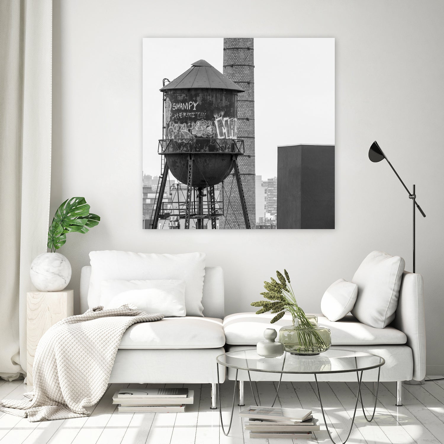 Water tower in Brooklyn by RENZO REBAGLIATI on GIANT ART - black photo illustration