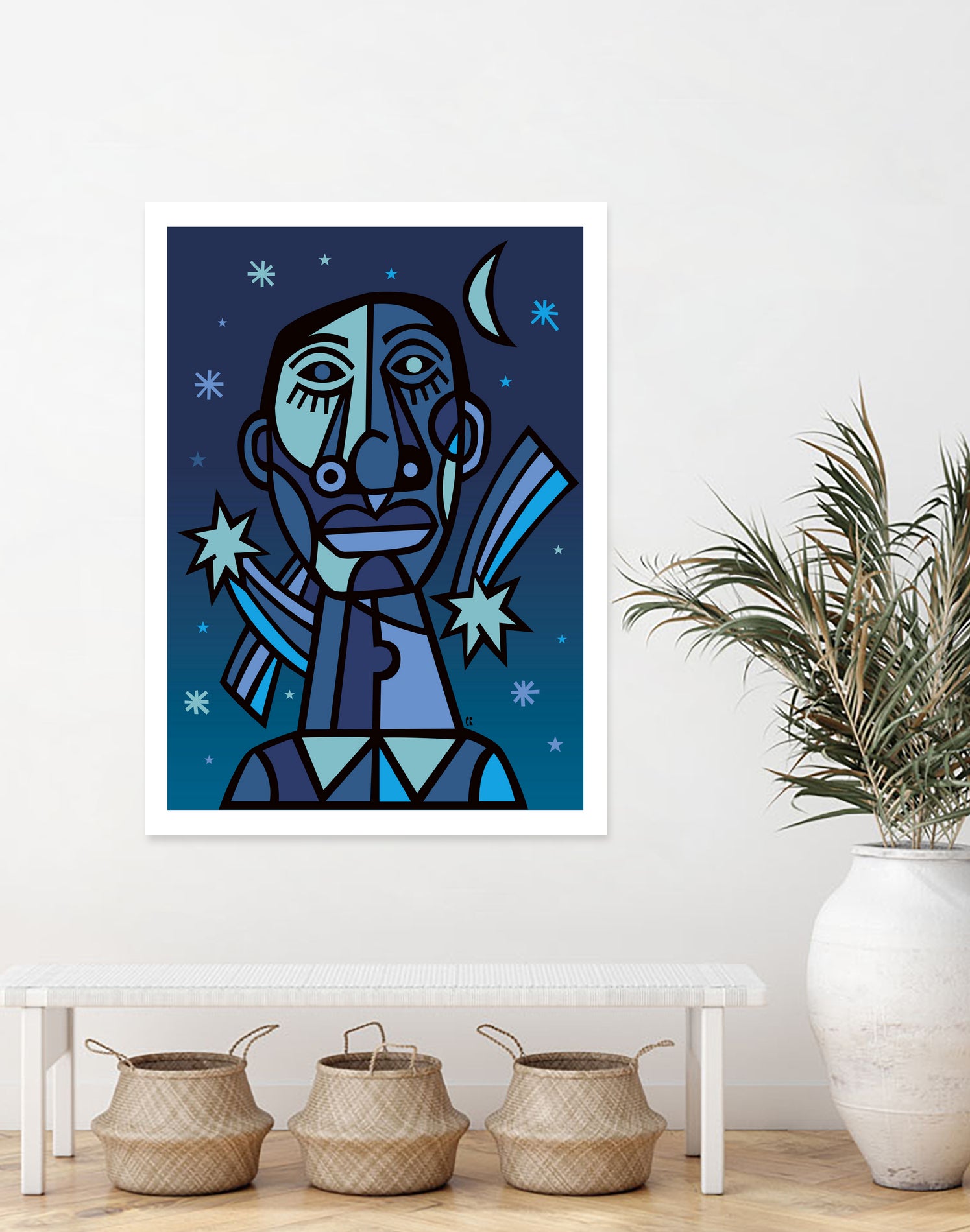 Noche estrellada by Carlos Joaquin Ramirez Fernandez on GIANT ART - blue digital drawing