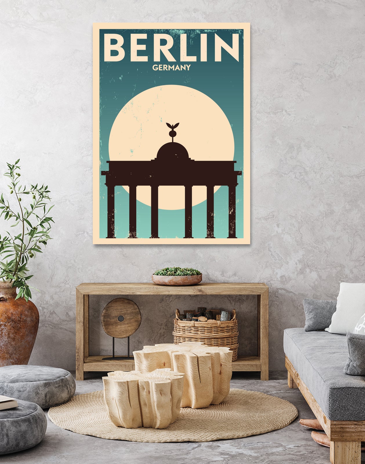 Retro Berlin Poster by Kursat Unsal on GIANT ART - white vector illustration