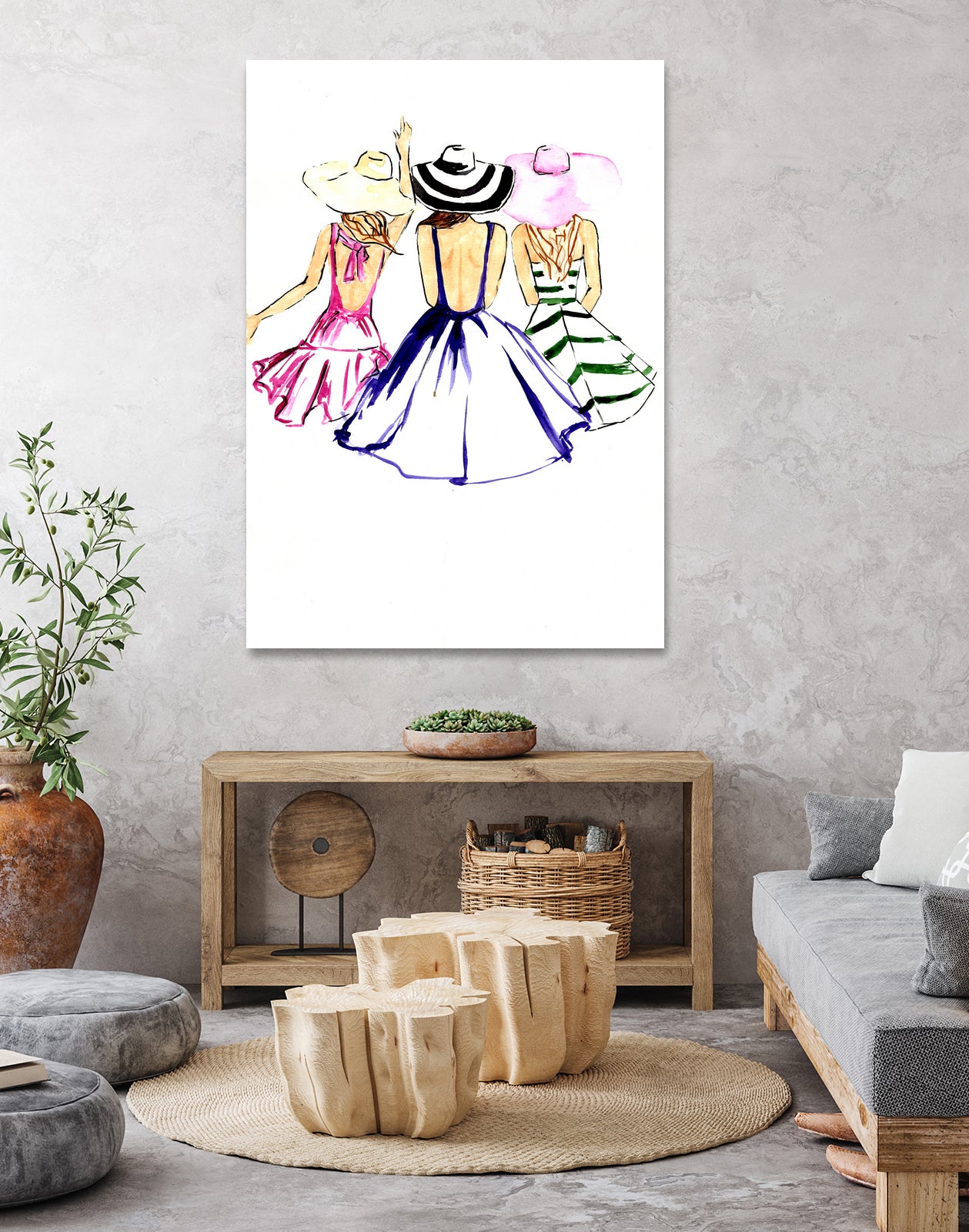 SISTERS by Tatiana Vlasko on GIANT ART - fuchsia digital painting