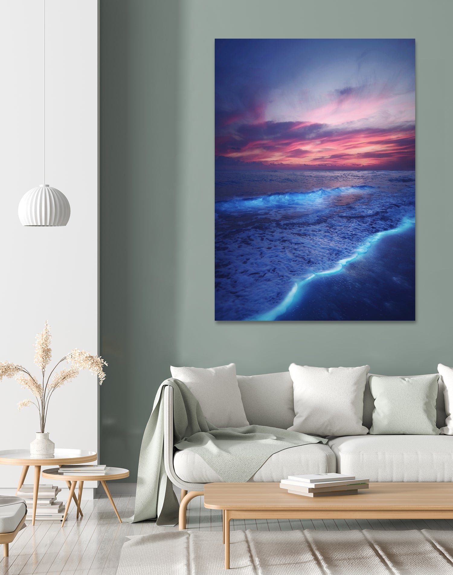 Starry waves by Hussam Eissa on GIANT ART - pink digital painting