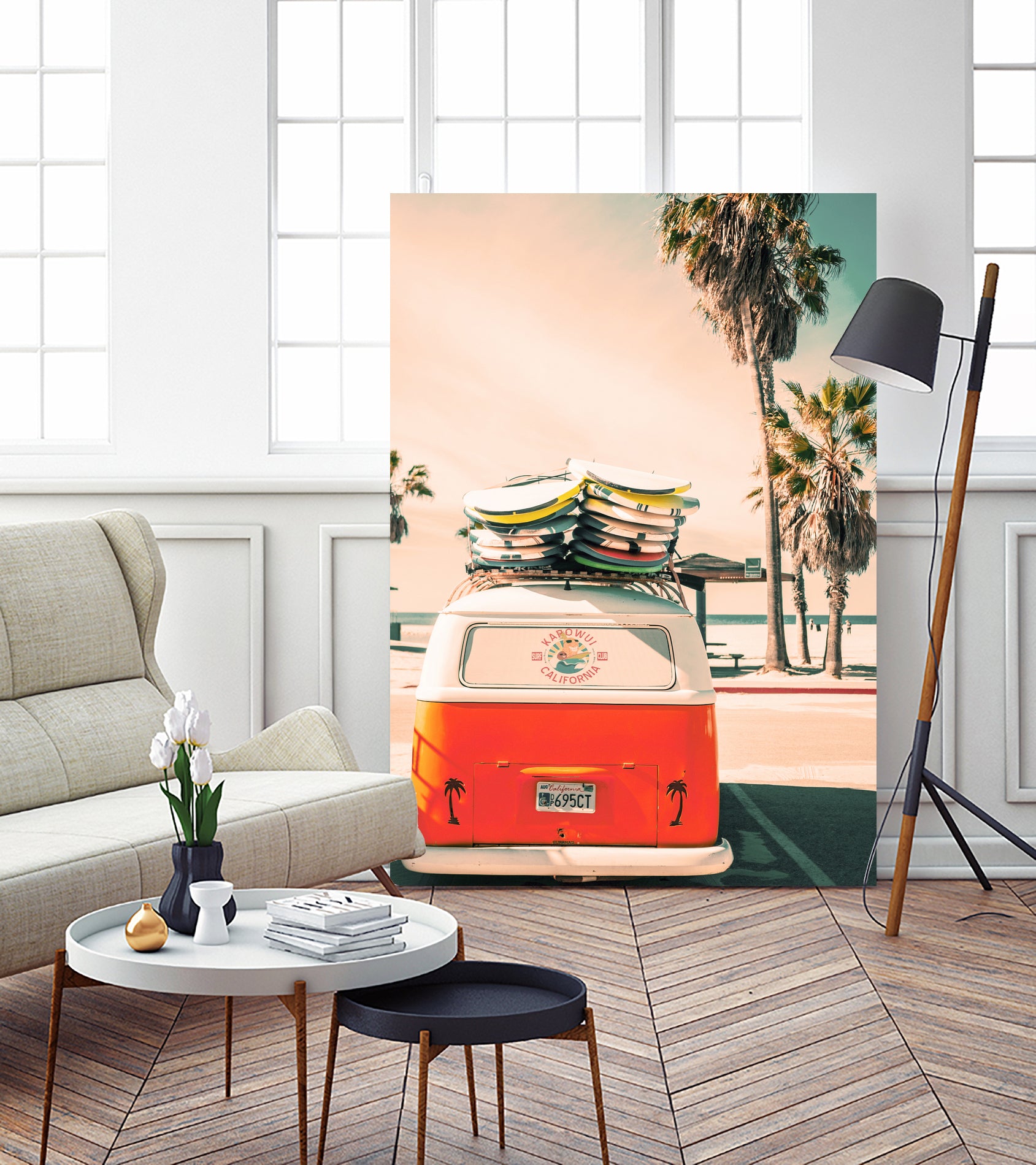 California Surf Mini Van by Jennifer Colomb on GIANT ART - orange photo illustration