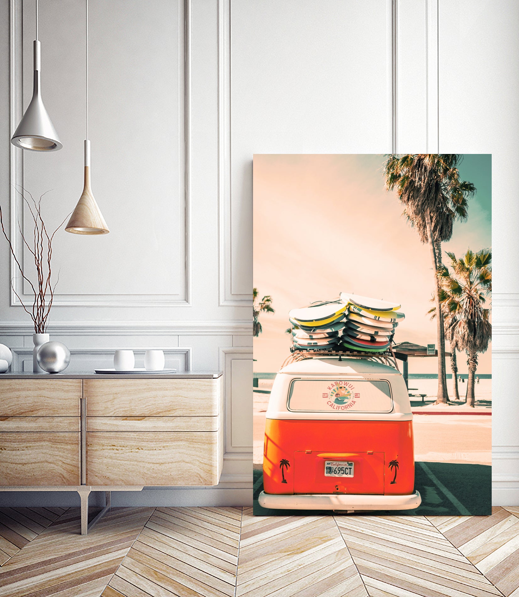 California Surf Mini Van by Jennifer Colomb on GIANT ART - orange photo illustration