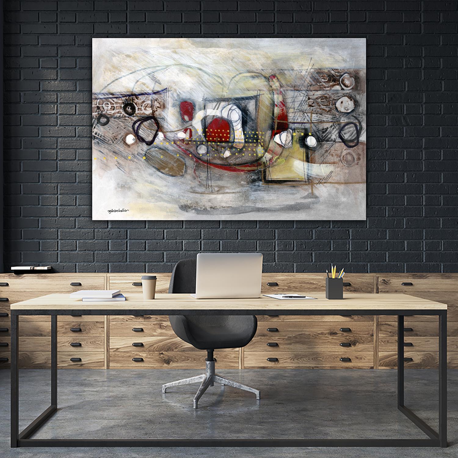 Passer au travers by Sylvie Cloutier on GIANT ART - beige abstract