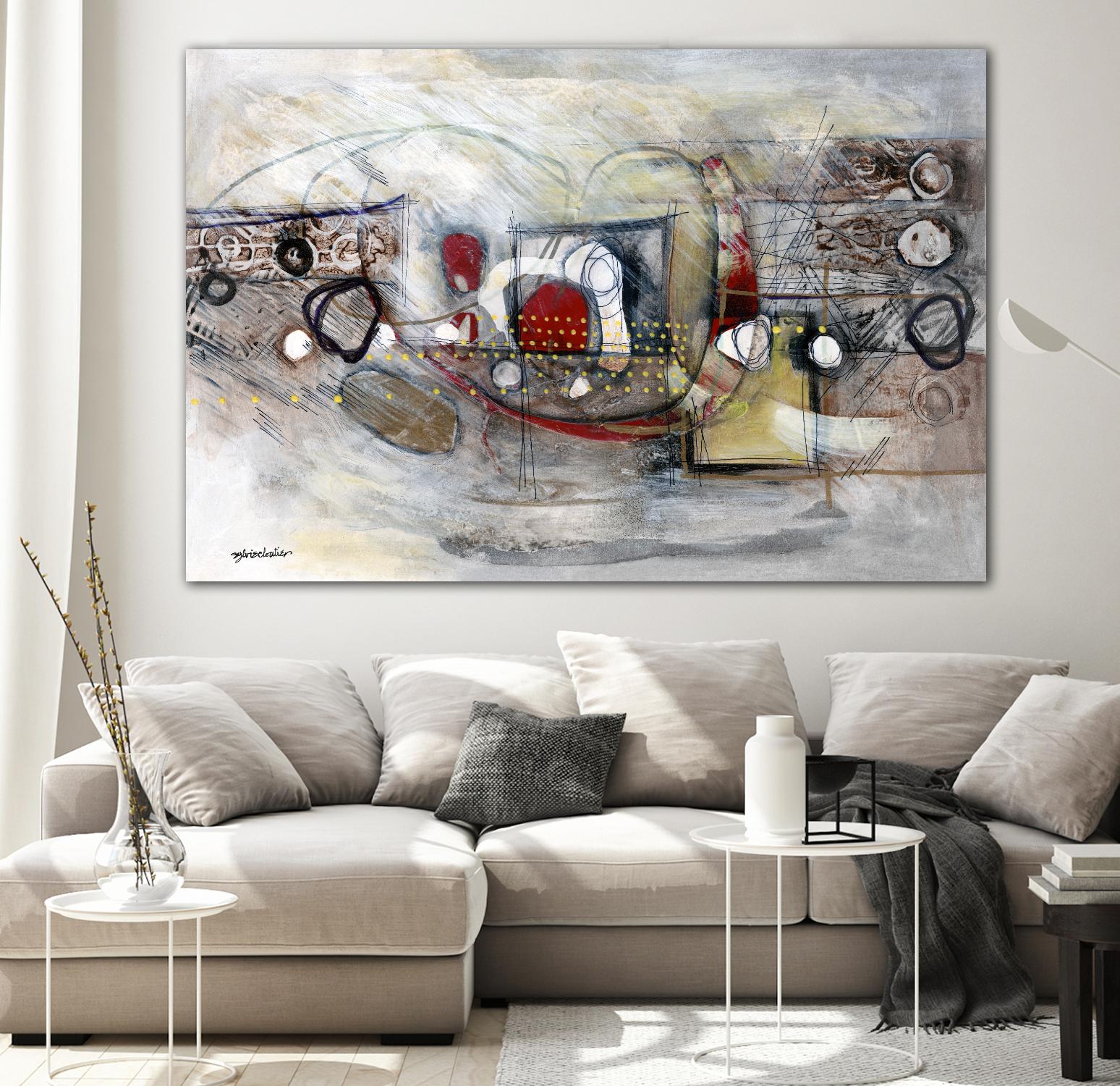 Passer au travers by Sylvie Cloutier on GIANT ART - beige abstract