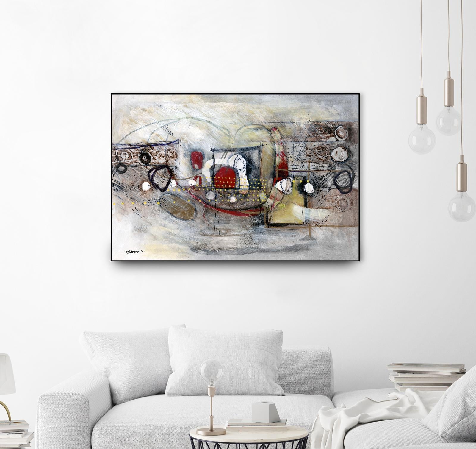 Passer au travers by Sylvie Cloutier on GIANT ART - beige abstract