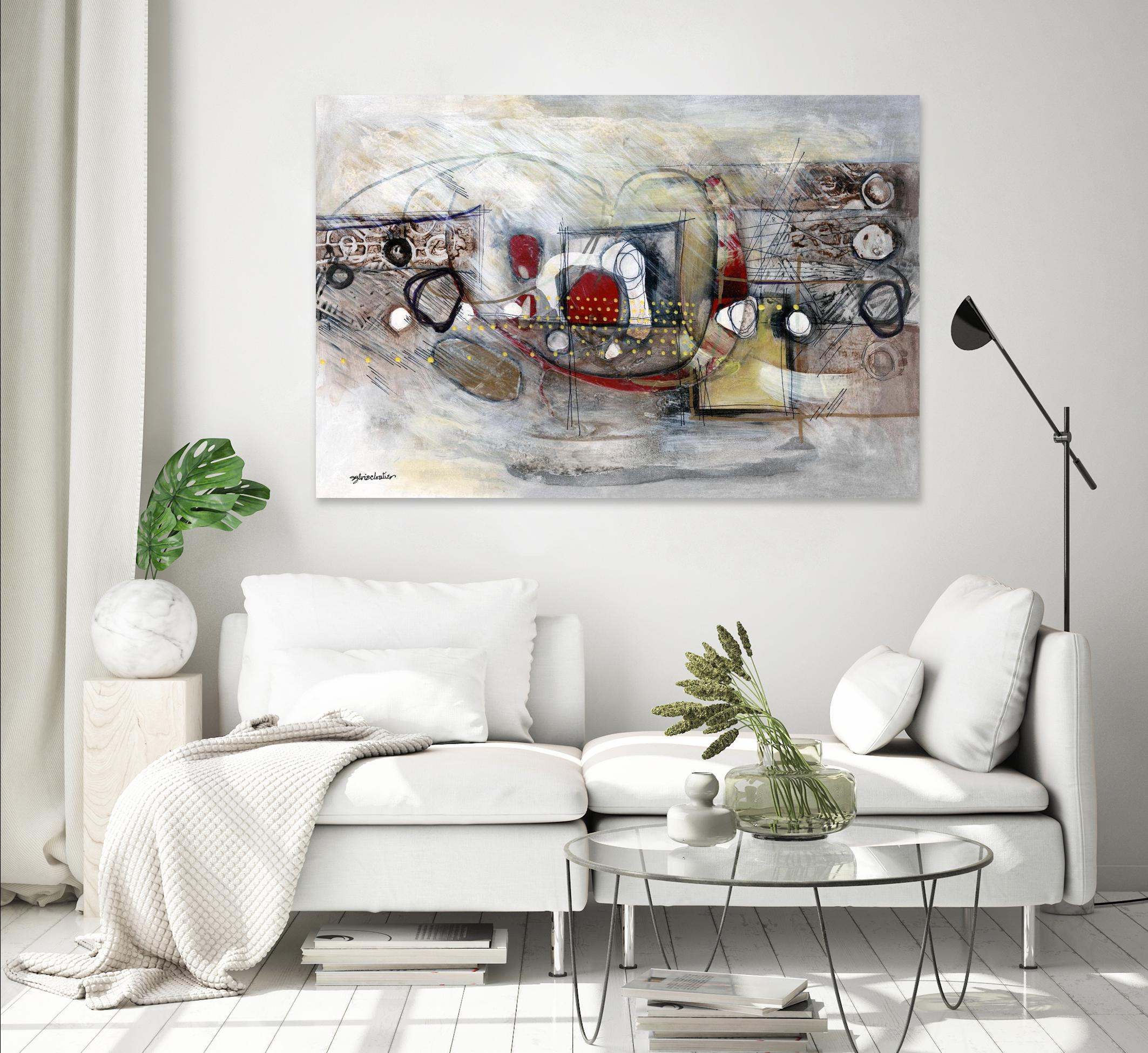 Passer au travers by Sylvie Cloutier on GIANT ART - beige abstract