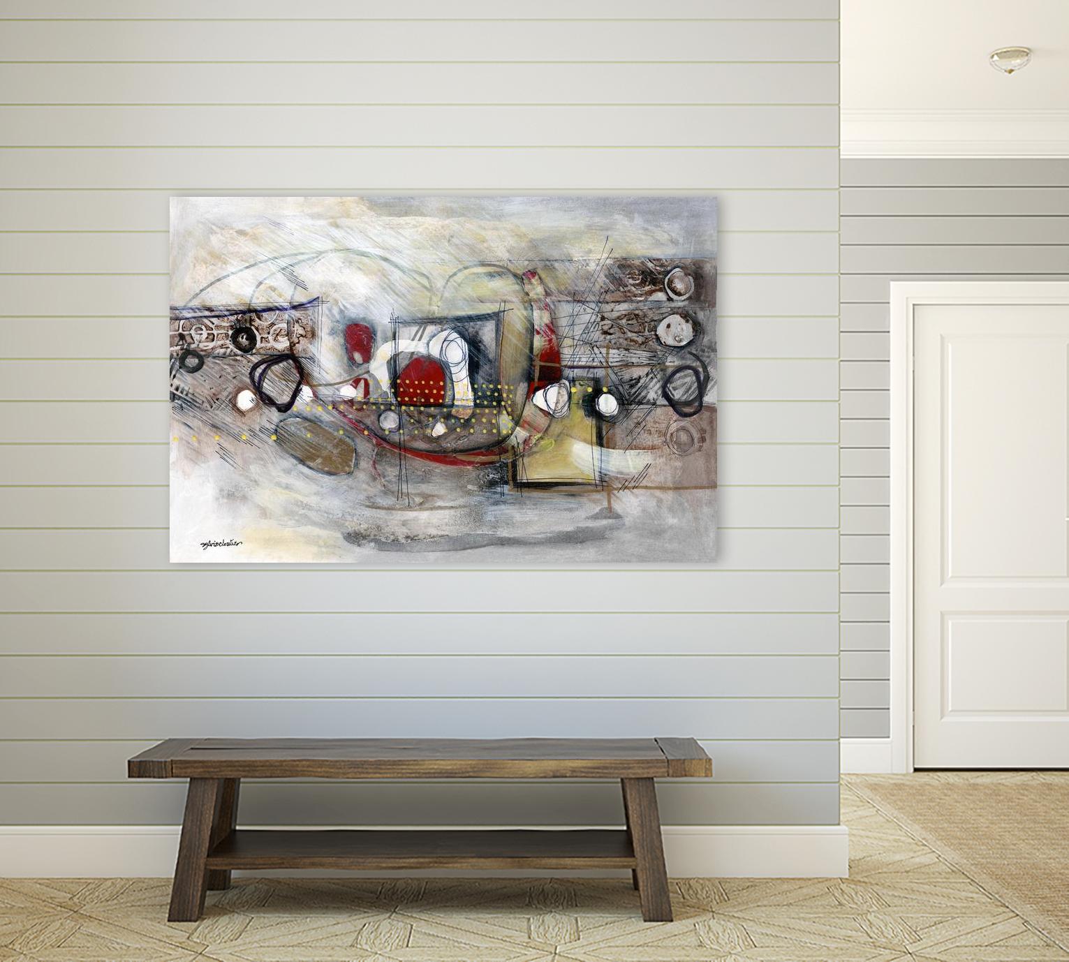 Passer au travers by Sylvie Cloutier on GIANT ART - beige abstract