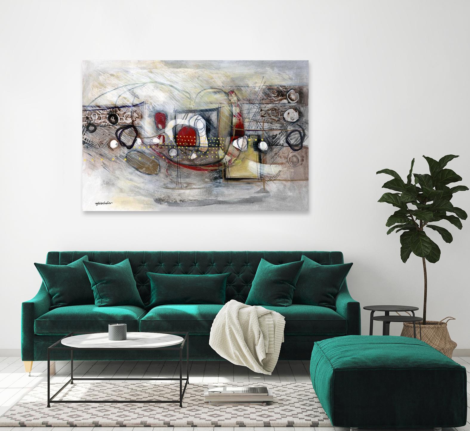 Passer au travers by Sylvie Cloutier on GIANT ART - beige abstract