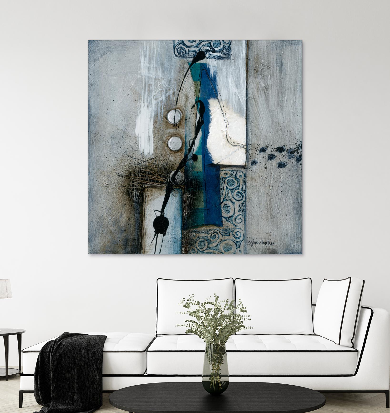 La fonte by Sylvie Cloutier on GIANT ART - blue abstract