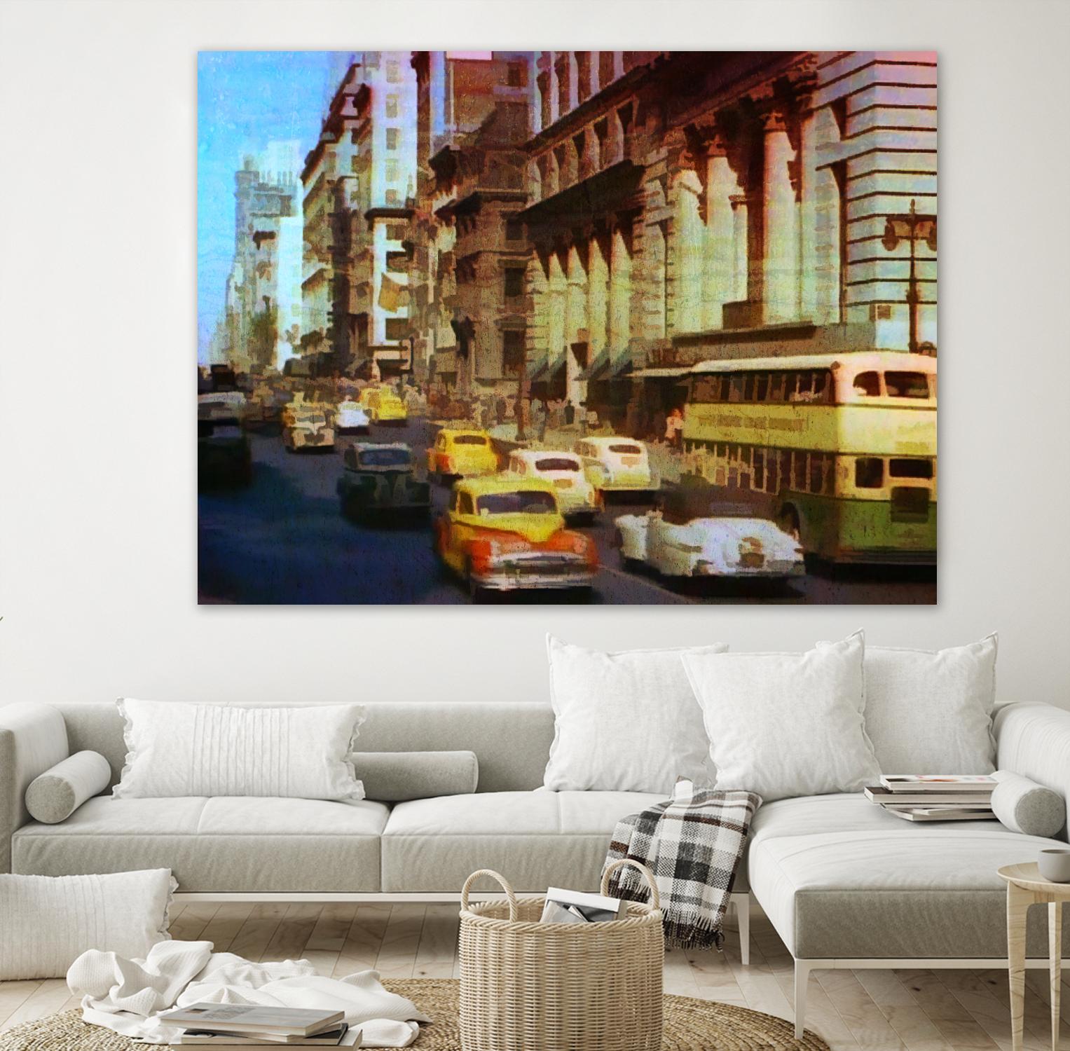 New York 1949 - 5 by Jean-François Dupuis on GIANT ART - beige architecture automobile