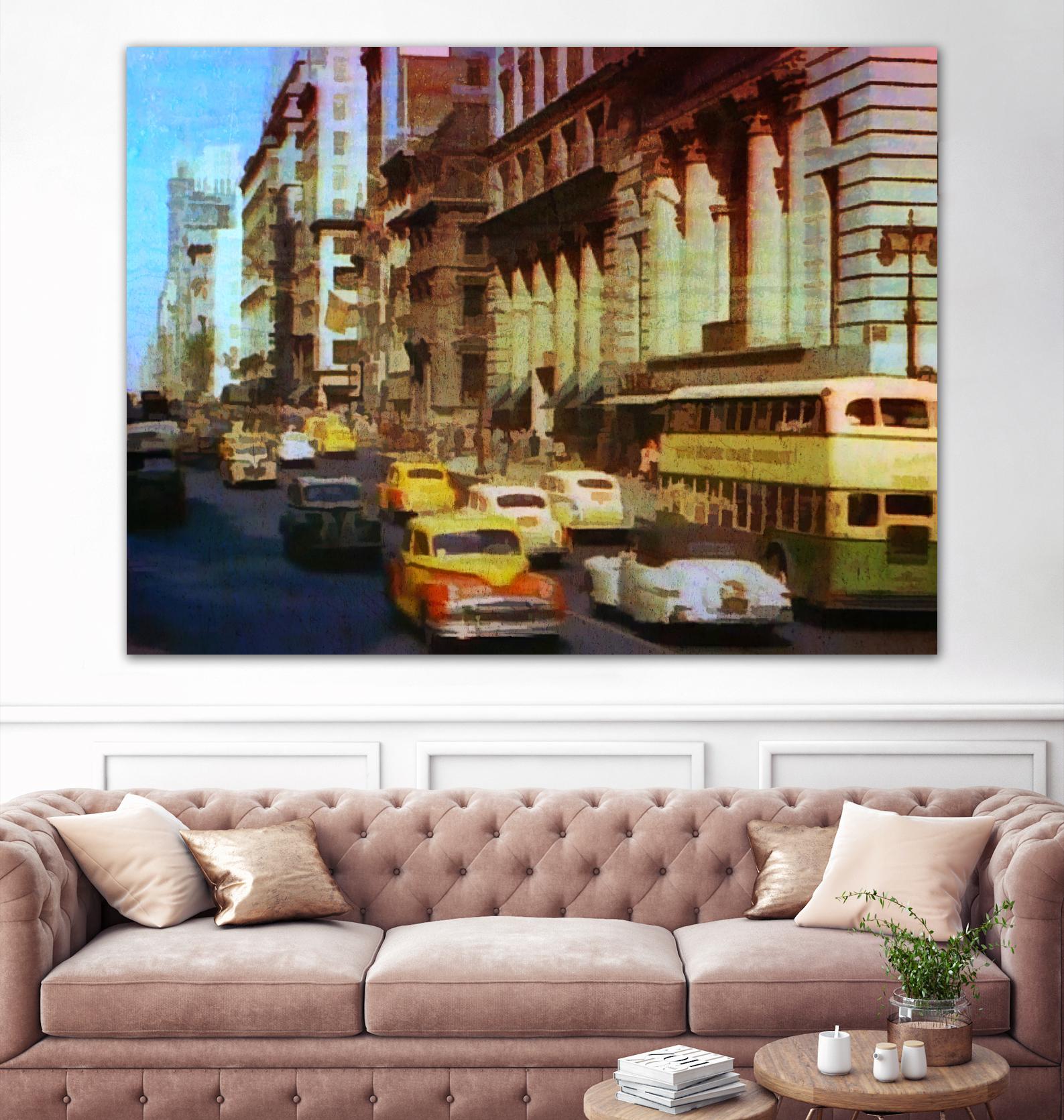 New York 1949 - 5 by Jean-François Dupuis on GIANT ART - beige architecture automobile