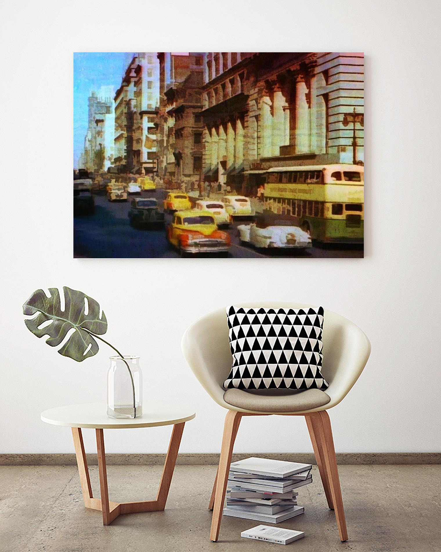 New York 1949 - 5 by Jean-François Dupuis on GIANT ART - beige architecture automobile