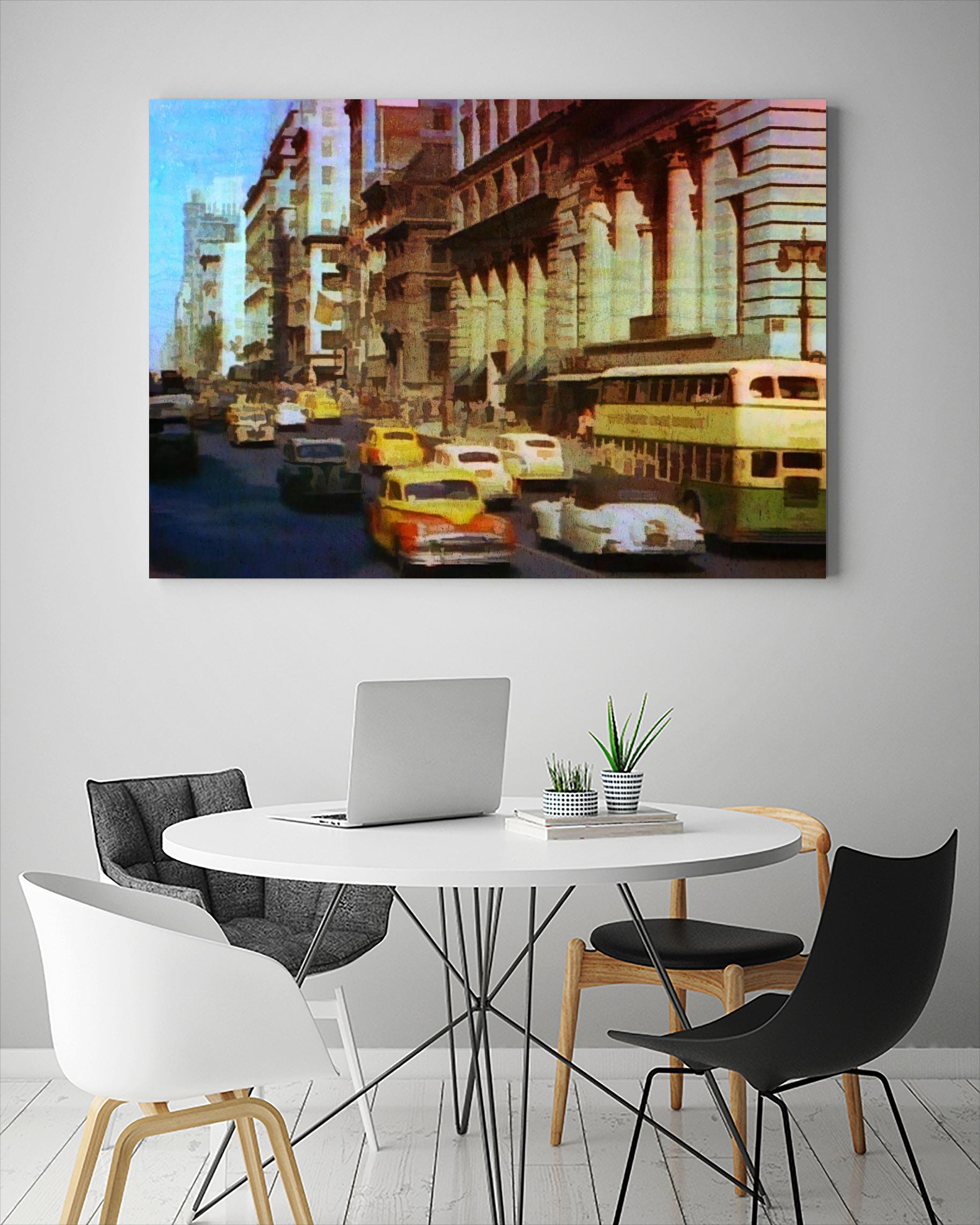 New York 1949 - 5 by Jean-François Dupuis on GIANT ART - beige architecture automobile