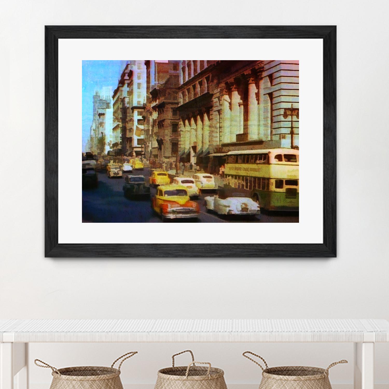 New York 1949 - 5 by Jean-François Dupuis on GIANT ART - beige architecture automobile