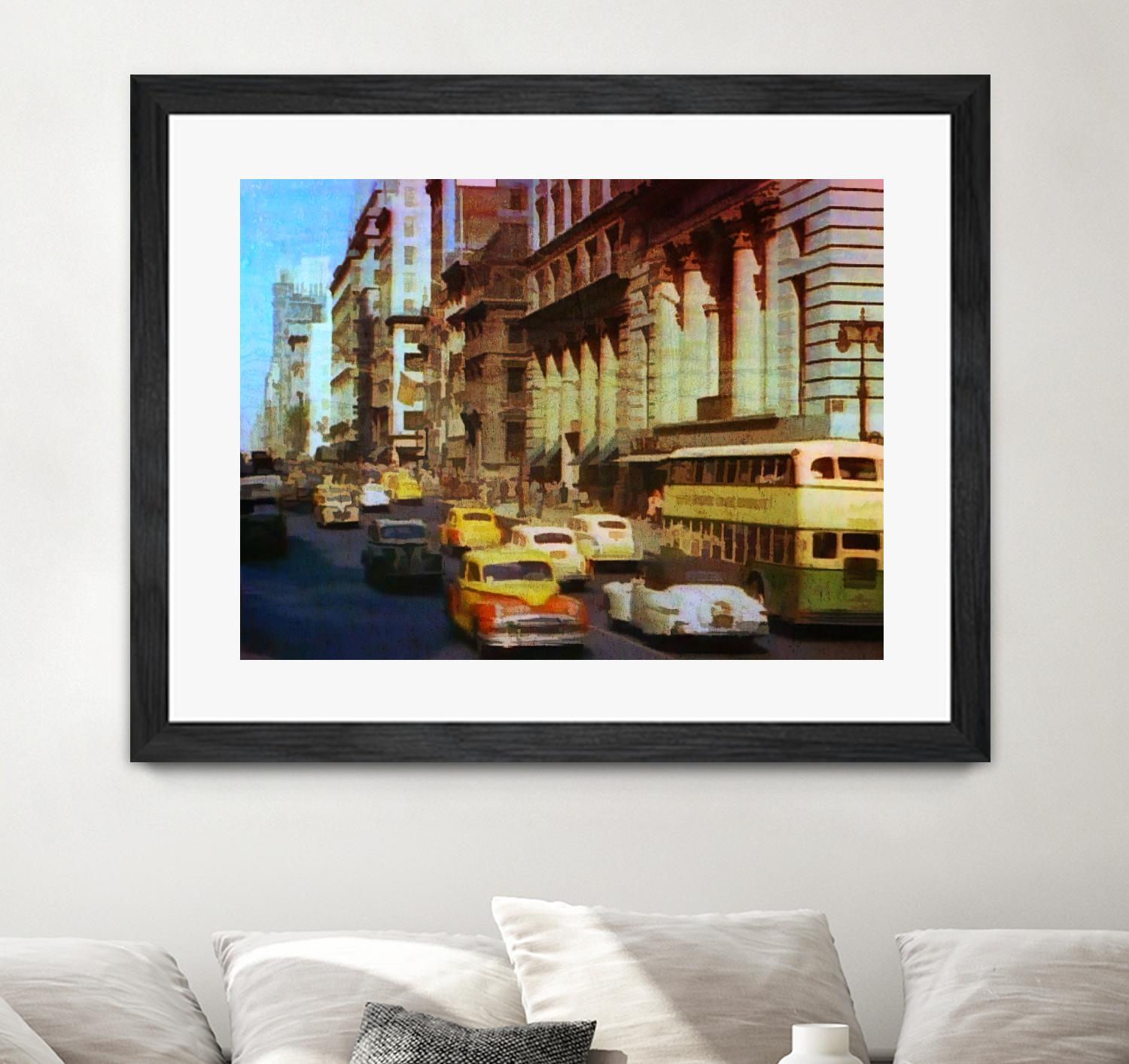 New York 1949 - 5 by Jean-François Dupuis on GIANT ART - beige architecture automobile