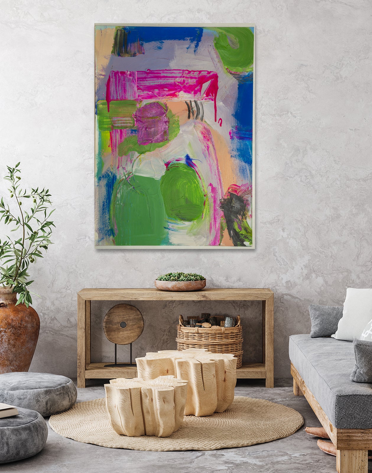 Spring is Sprung by Janet London on GIANT ART - pink abstract