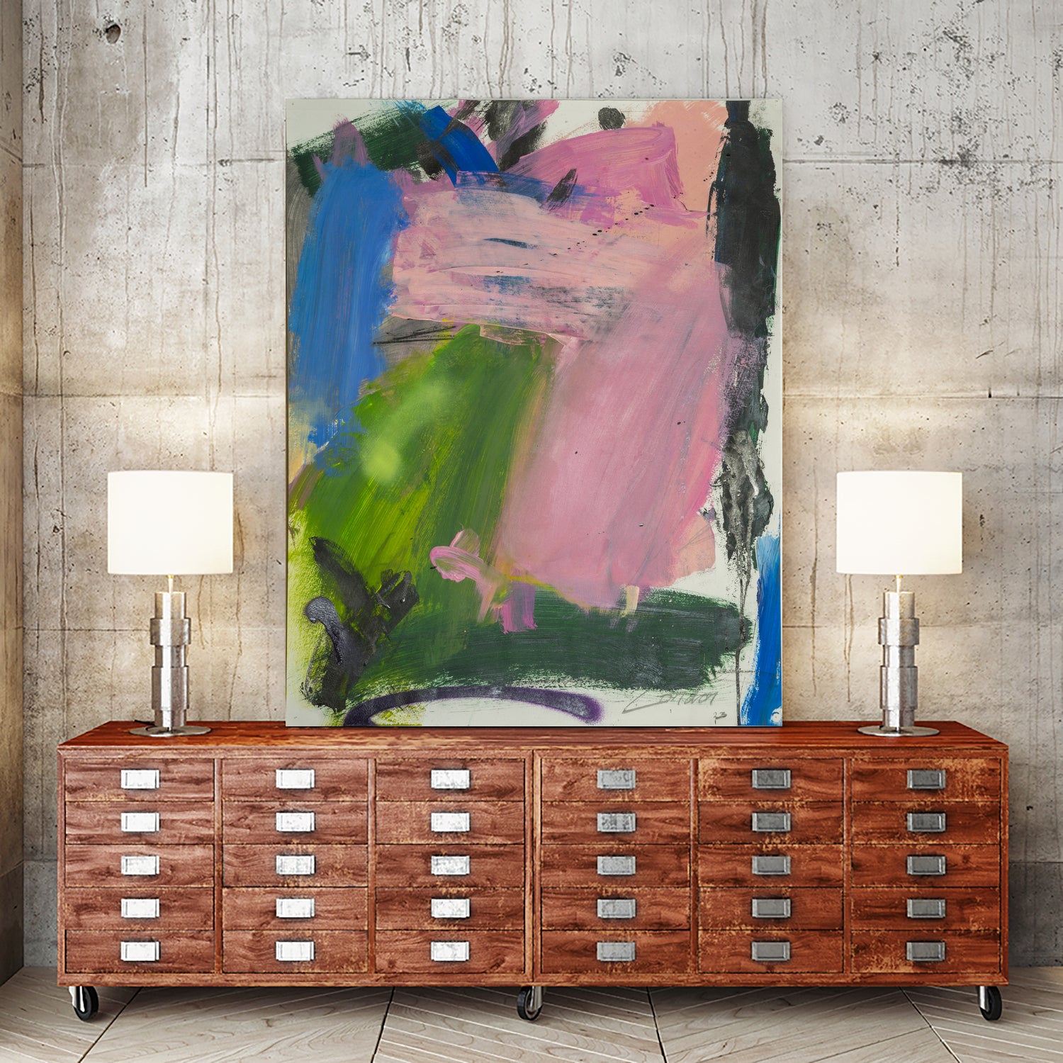 Echoes of Spring by Janet London on GIANT ART - blue abstract