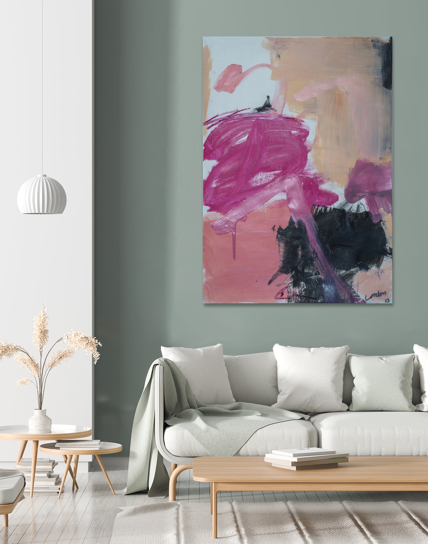 Pink Meltdown by Janet London on GIANT ART - black abstract