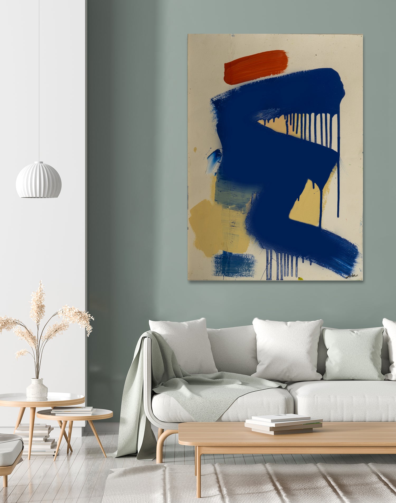 Blue and Orange No 1 by Janet London on GIANT ART - blue abstract