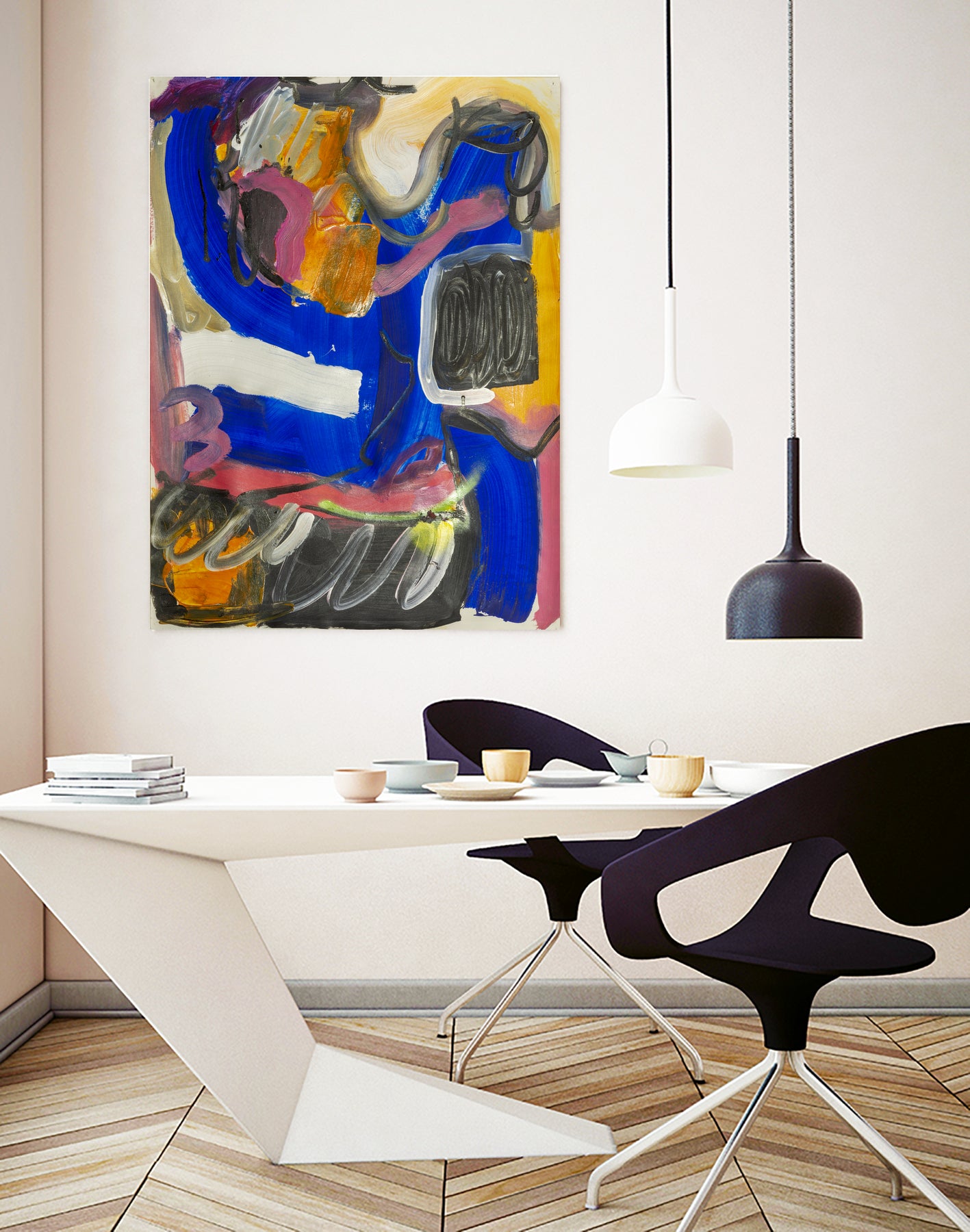 It All Leads Here by Janet London on GIANT ART - blue abstract