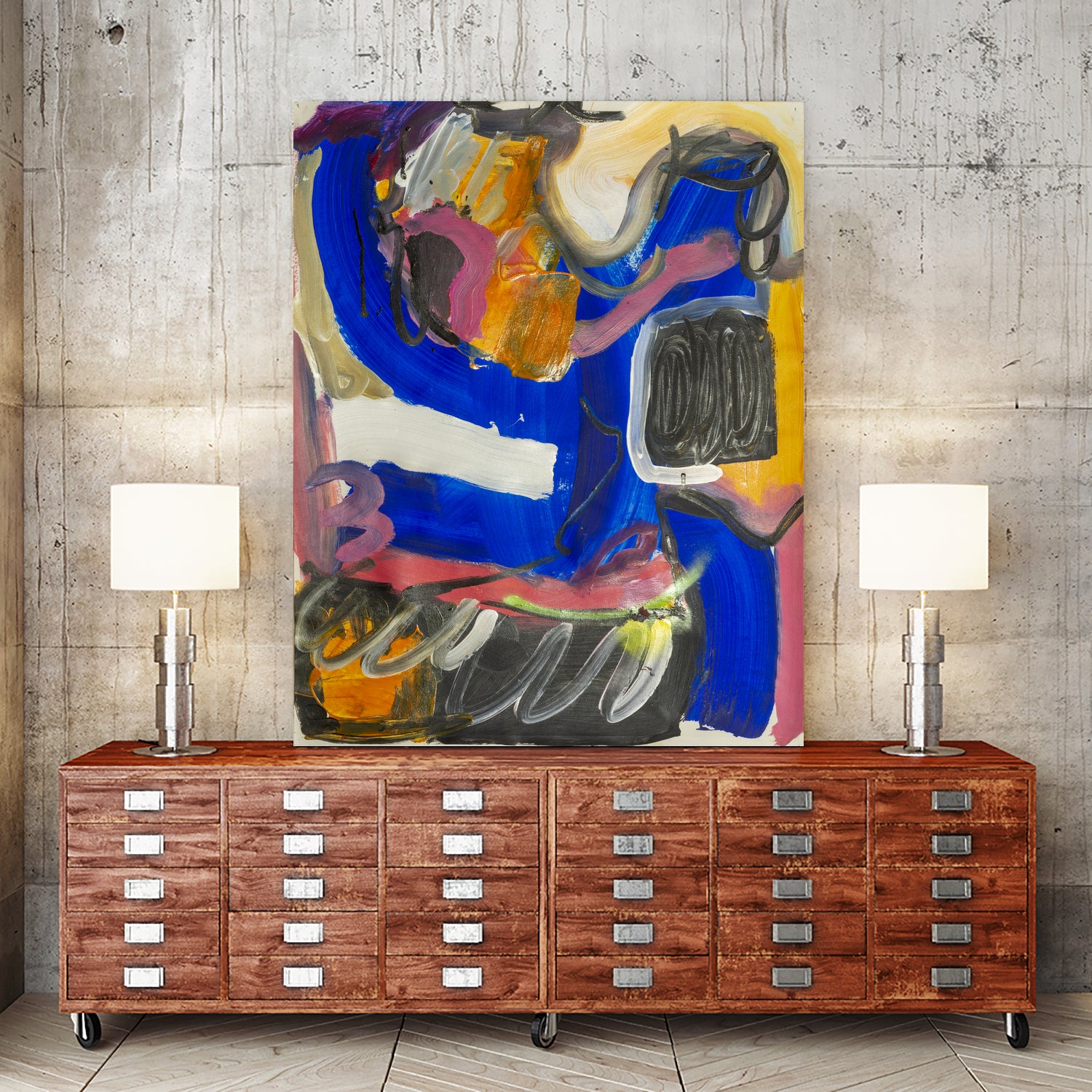 It All Leads Here by Janet London on GIANT ART - blue abstract