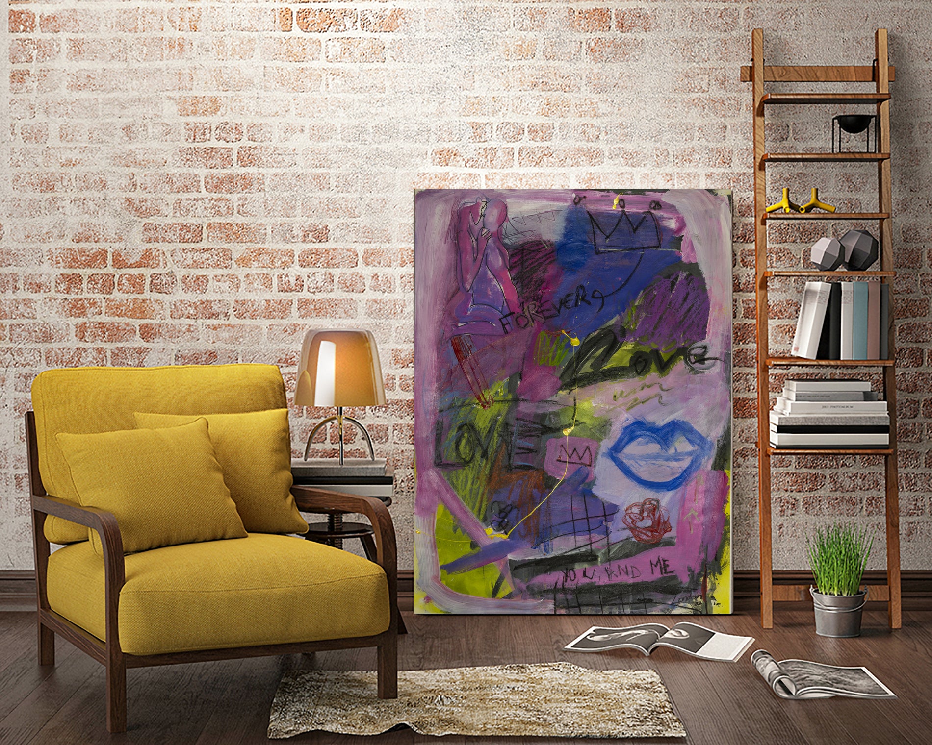 You and Me Forever by Janet London on GIANT ART - blue abstract