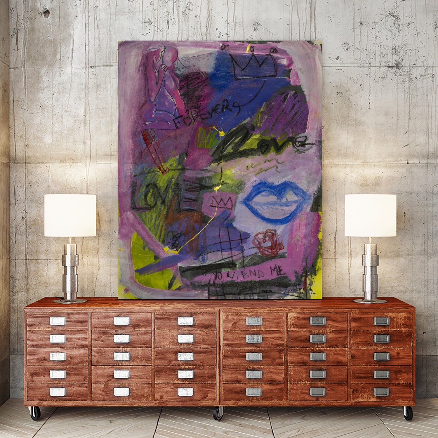 You and Me Forever by Janet London on GIANT ART - blue abstract