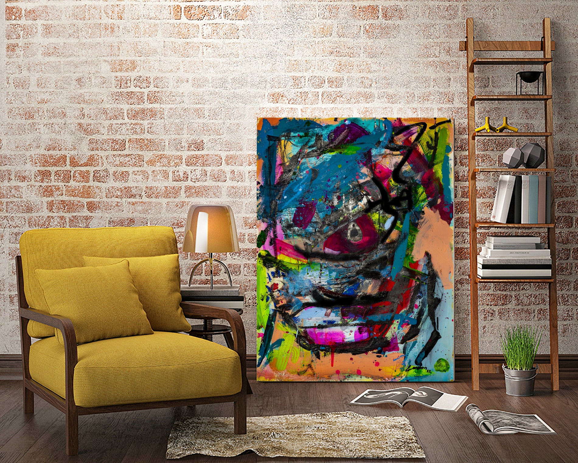 Inside the Chaos of Love by Janet London on GIANT ART - blue abstract