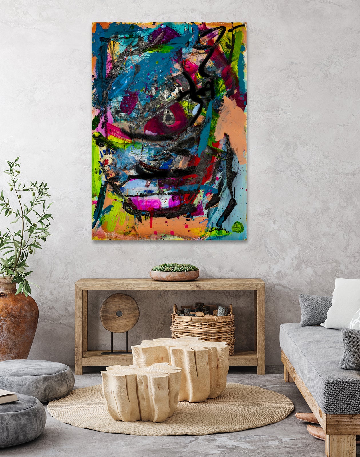 Inside the Chaos of Love by Janet London on GIANT ART - blue abstract