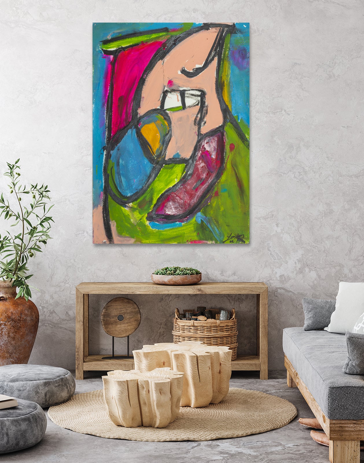 Fazes of the Moon by Janet London on GIANT ART - green abstract