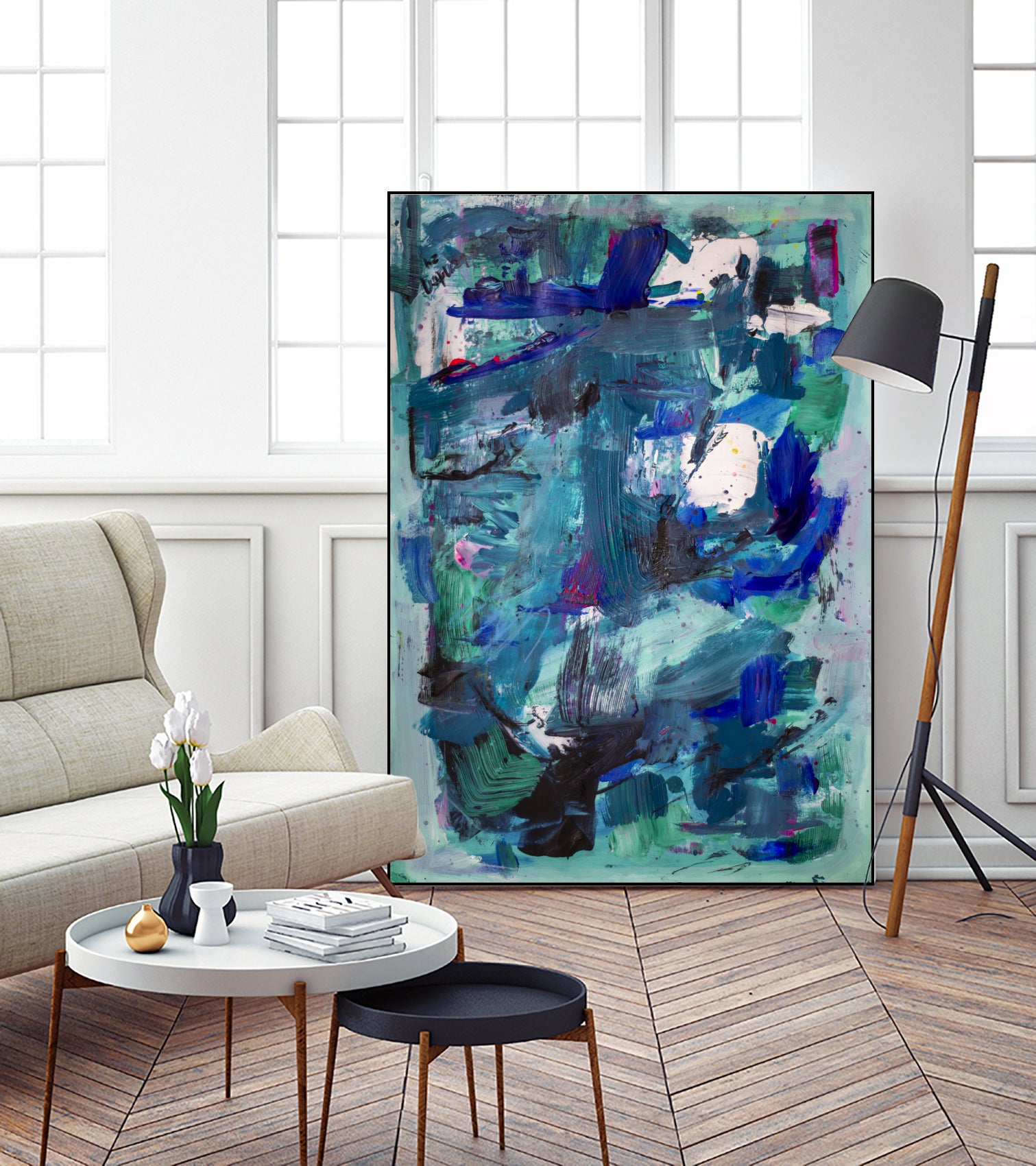 CALL ME I NEED TO SEE IMAGE by Janet London on GIANT ART - abstract