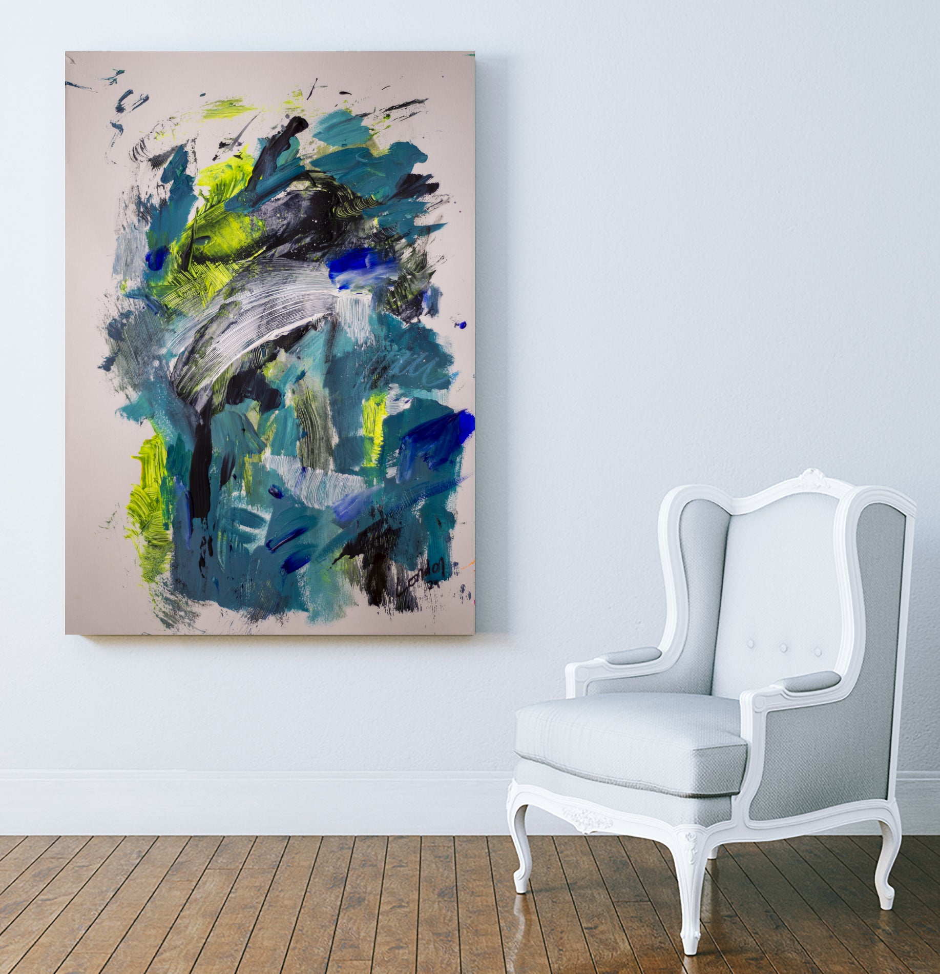 Electric Flow no 1 by Janet London on GIANT ART - fluo abstract