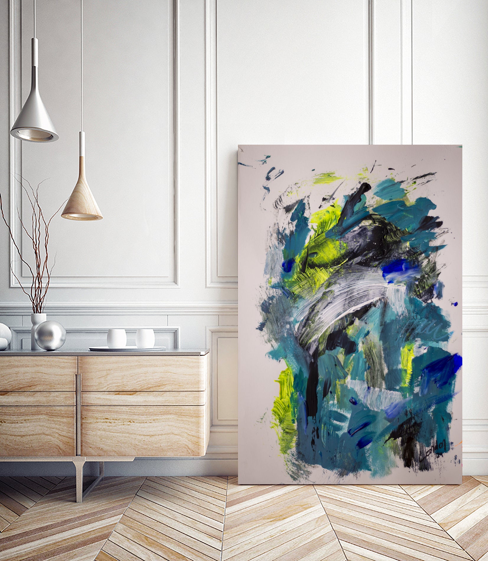 Electric Flow no 1 by Janet London on GIANT ART - fluo abstract