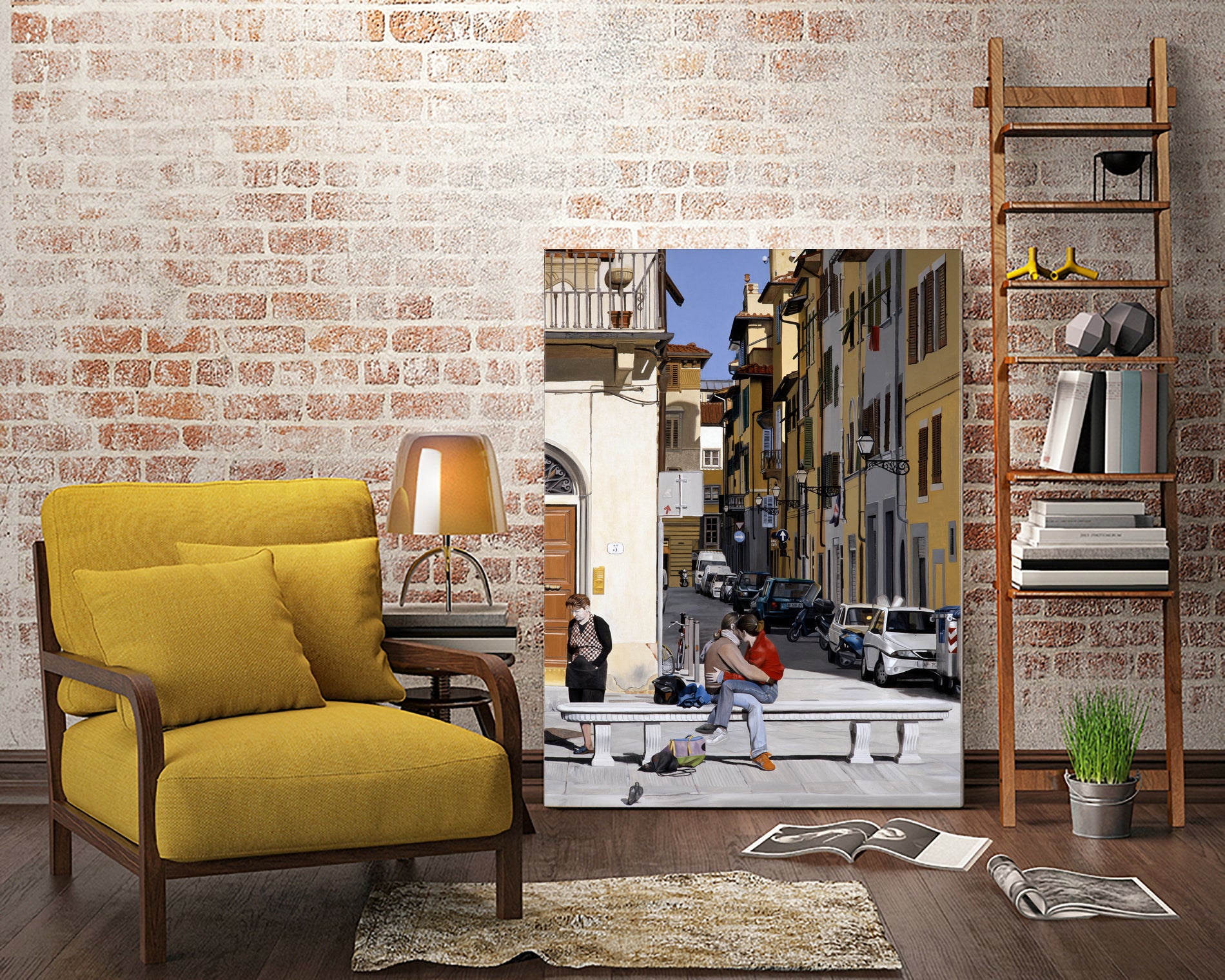 Lovers in Santa Croce by Matthew Holden Bates on GIANT ART - blue landscape