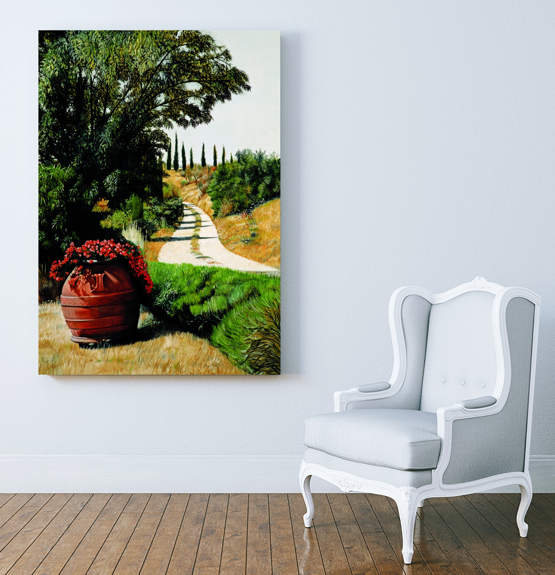 Tuscan Summer Road by Matthew Holden Bates on GIANT ART - red cityscape