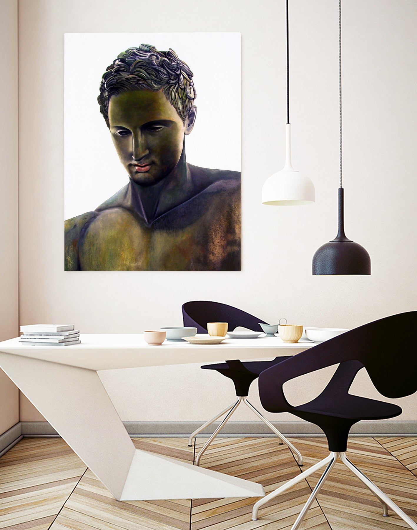 Apoxyomenos by Matthew Holden Bates on GIANT ART - green statues