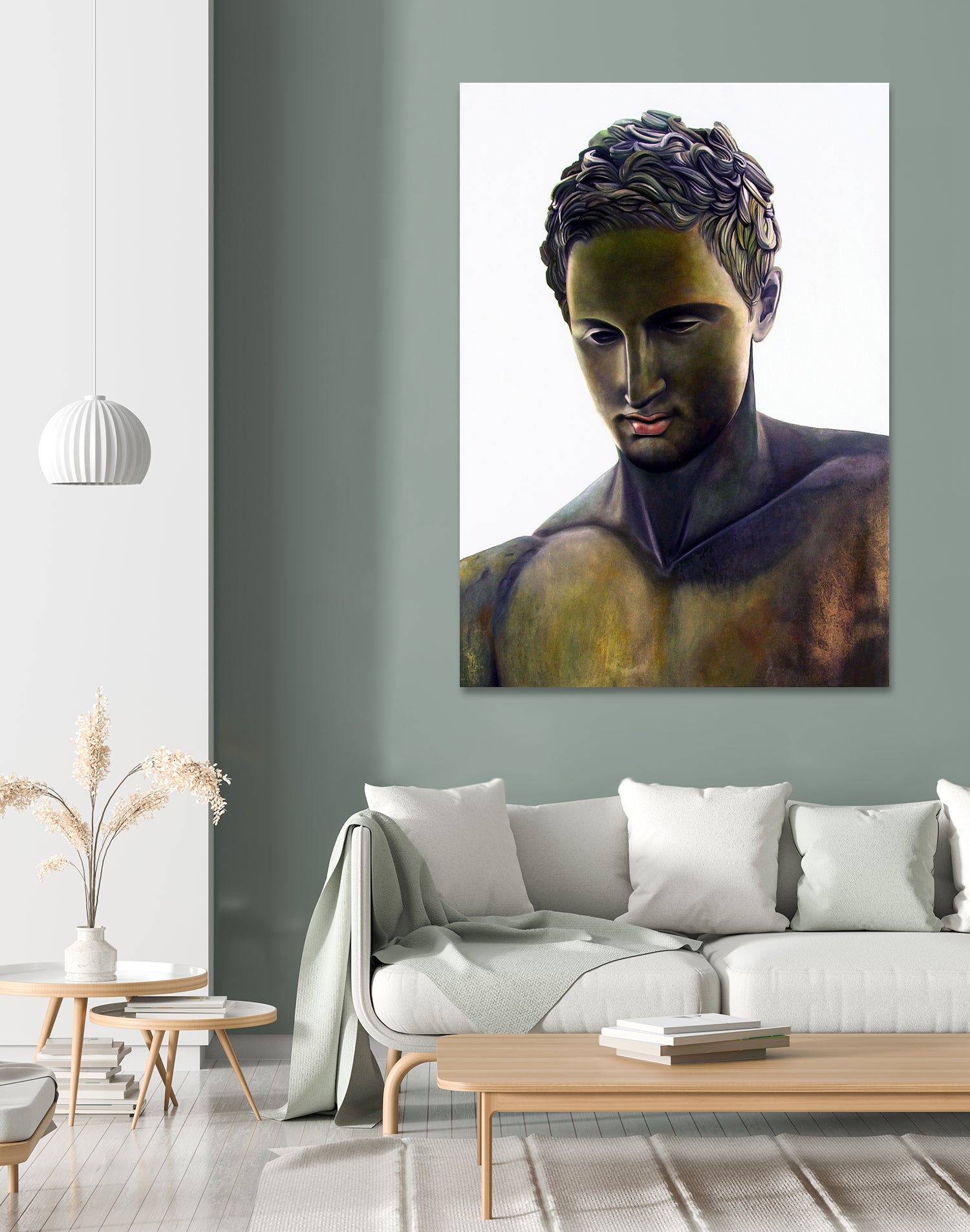 Apoxyomenos by Matthew Holden Bates on GIANT ART - green statues