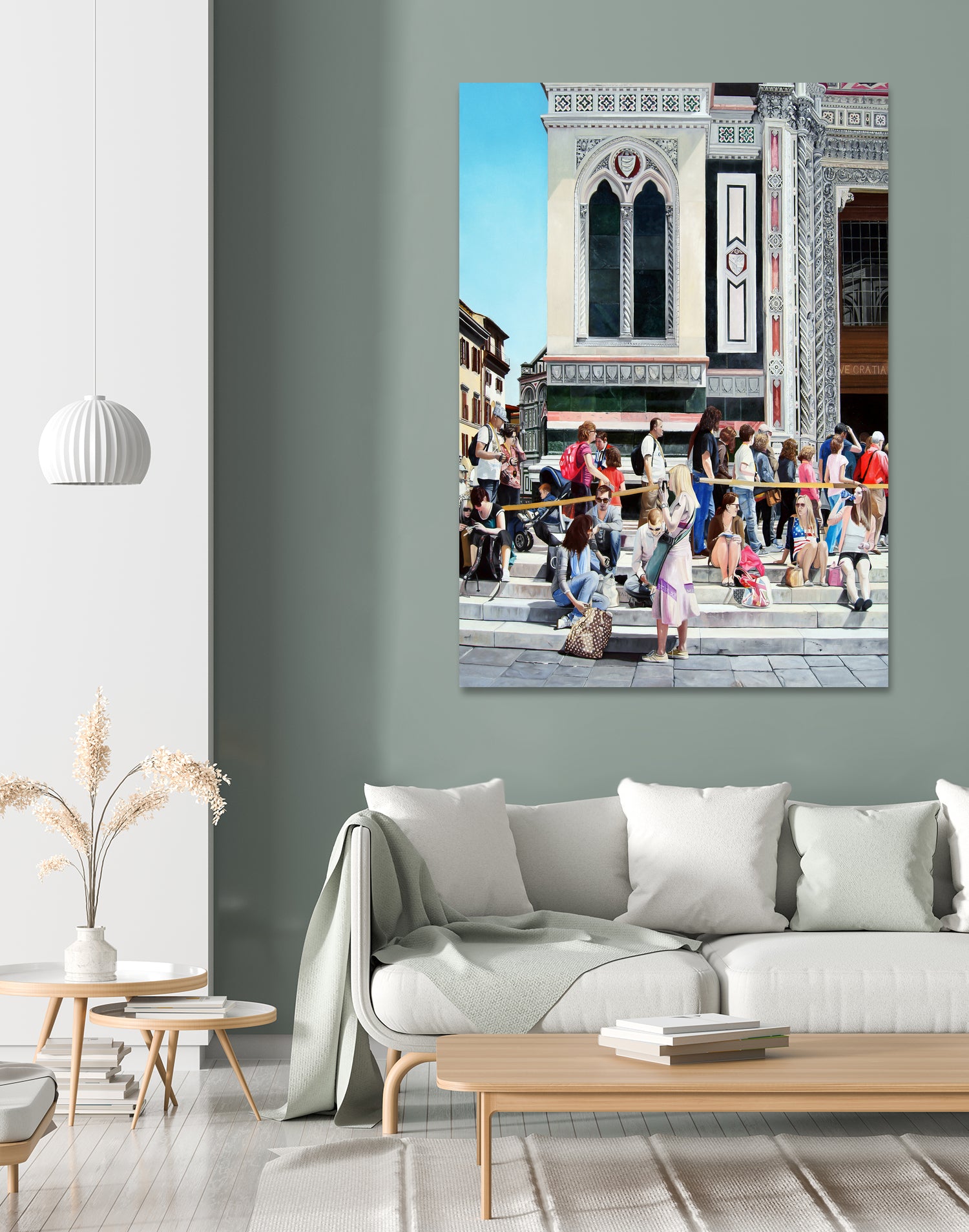 Sitting on the Steps of the Duomo by Matthew Holden Bates on GIANT ART - blue landscape