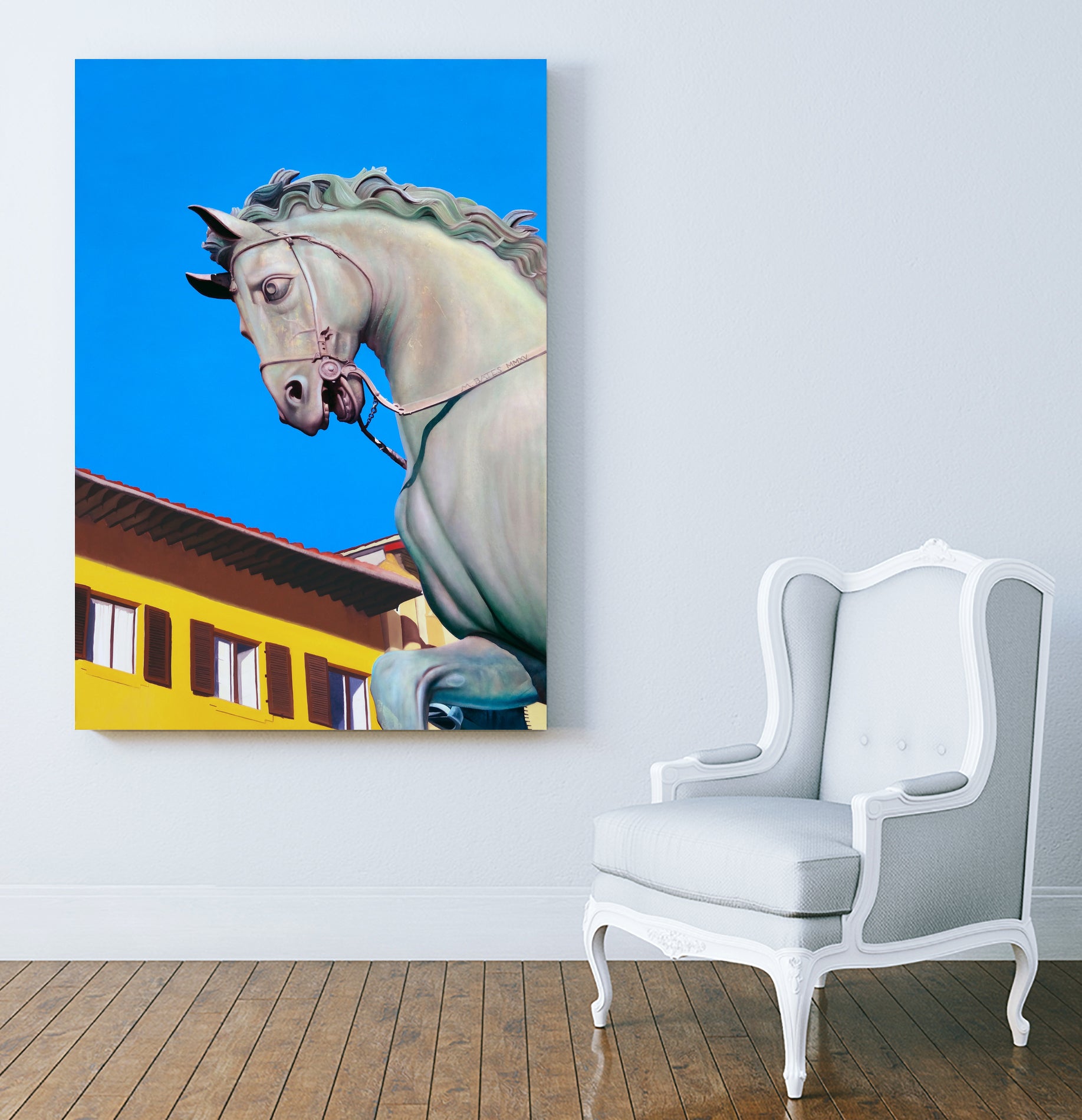 Cavallo di Cosimo by Matthew Holden Bates on GIANT ART - blue landscape