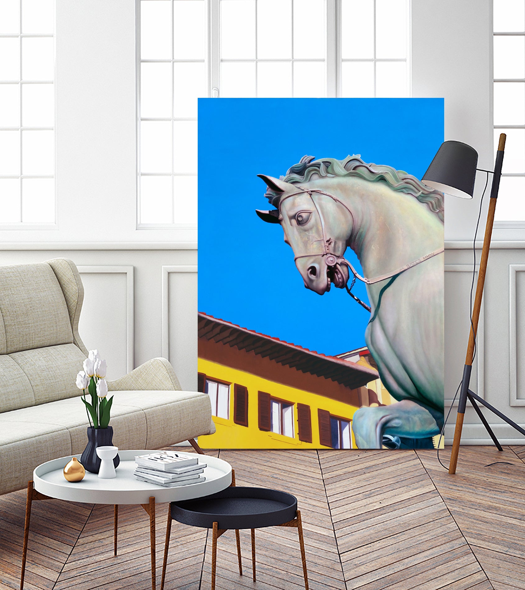 Cavallo di Cosimo by Matthew Holden Bates on GIANT ART - blue landscape