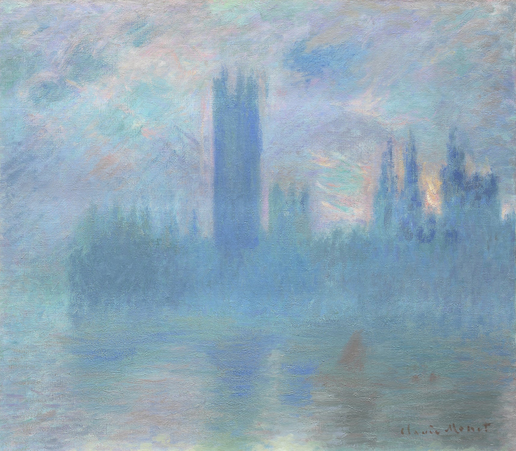 Two Paintings From a Series of The Houses of Parliament, London, 1900-01 by Claude Monet on GIANT ART - blue masters