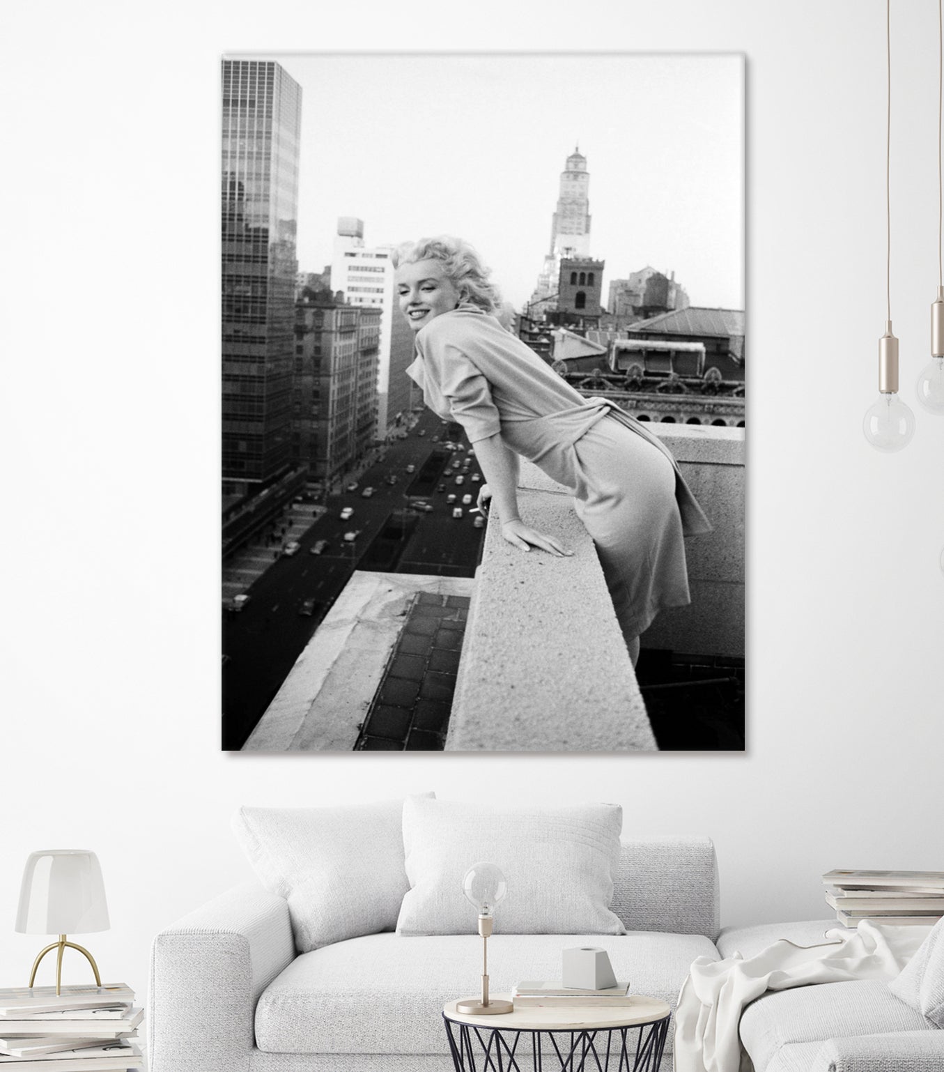 Marilyn on balcony by M studio on GIANT ART - black and white photography