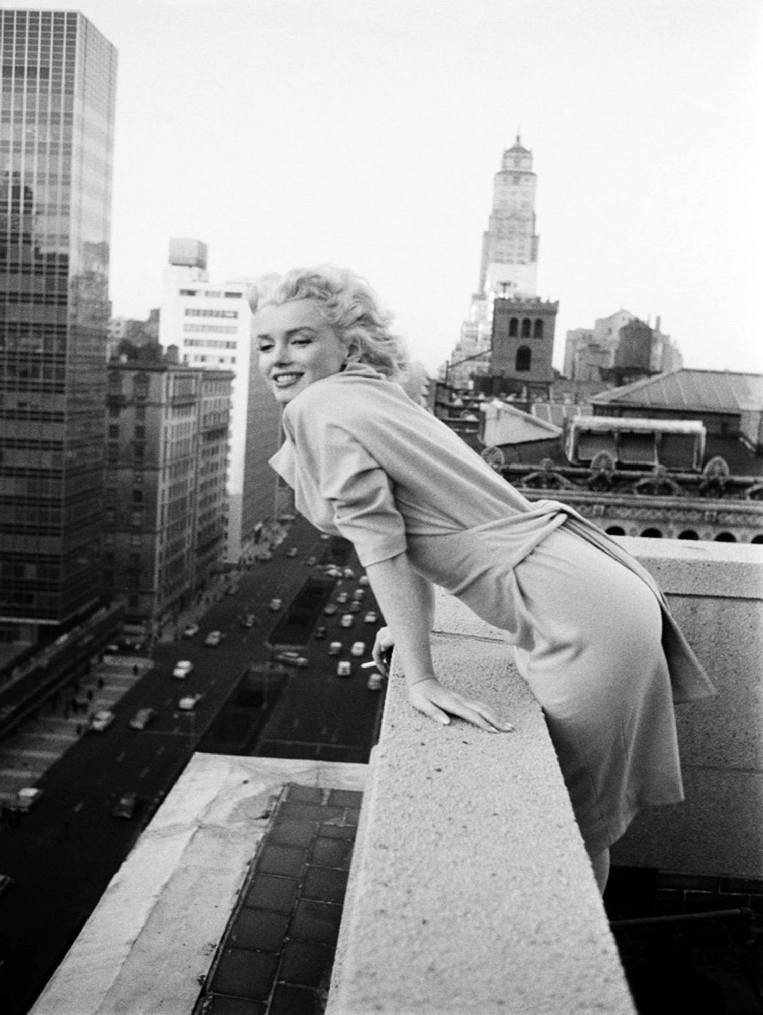 Marilyn on balcony by M studio on GIANT ART - black and white photography