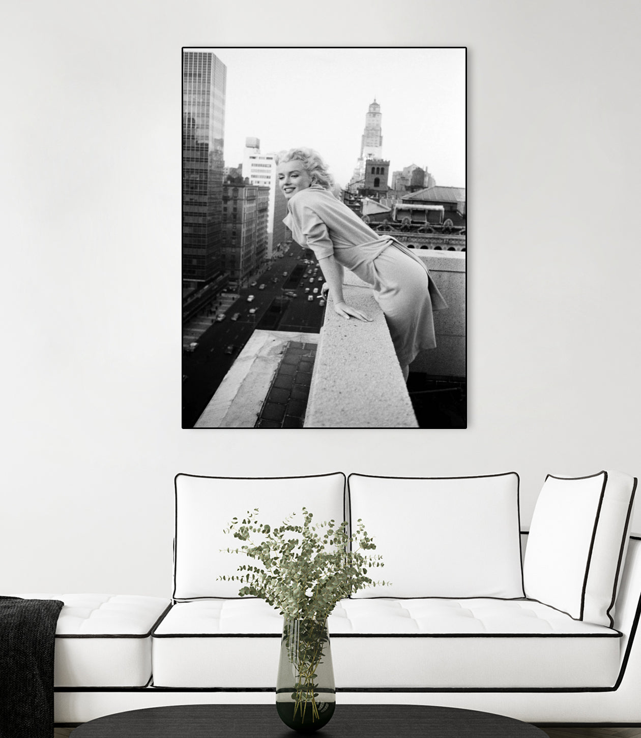 Marilyn on balcony by M studio on GIANT ART - black and white photography