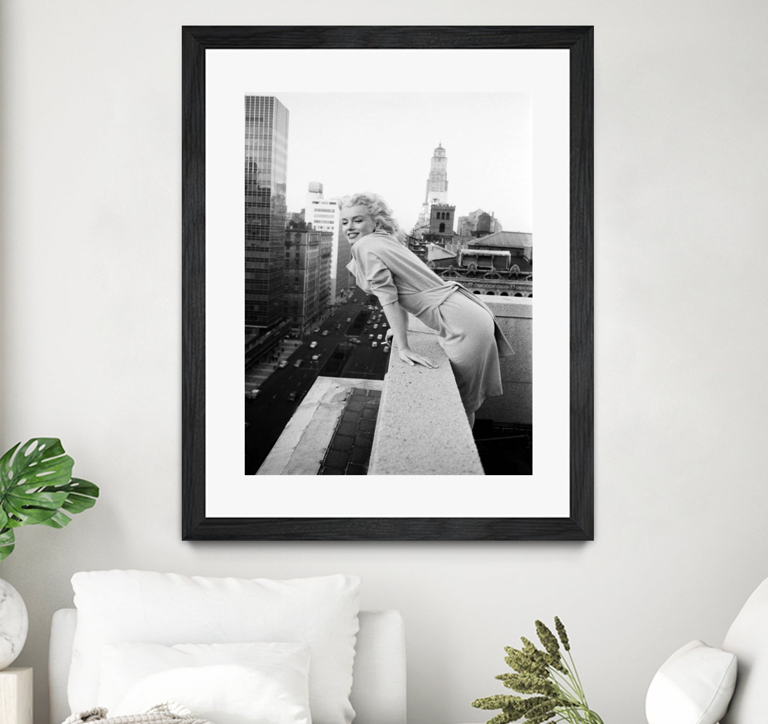Marilyn on balcony by M studio on GIANT ART - black and white photography